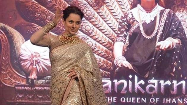 Kangana Ranaut at the music launch of Manikarnika: The Queen of Jhansi in Mumbai.(Viral Bhayani)
