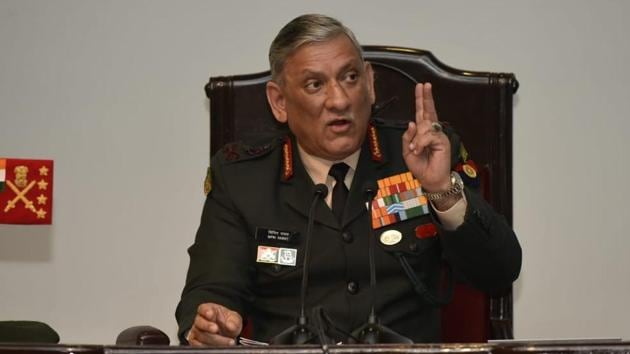 General Bipin Rawat said there is no cause of concern on the western and northern fronts and the force is gradually moving forward to bring the situation in control in the restive state of Kashmir. (Vipin Kumar/HT Photo) General Bipin Rawat said there is no cause of concern on the western and northern fronts and the force is gradually moving forward to bring the situation in control in the restive state of Kashmir. (Vipin Kumar/HT Photo)