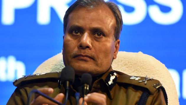 Delhi Police Commissioner Amulya Patnaik speaks to the media during the annual press conference of Delhi Police, on Wednesday, January 9, 2019.(Sushil Kumar/HT Photo)