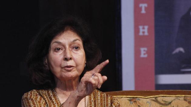 Writer Nayantara Sahgal at a panel discussion in Mumbai on October 30, 2015.(HT File Photo)