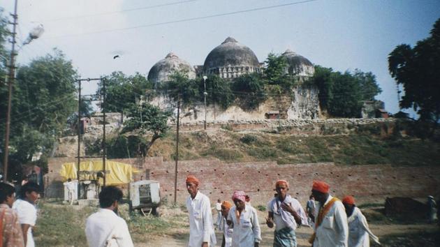 Babri Masjid at Ayodhya .(HT Photo)