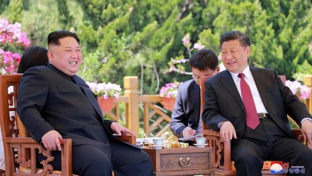 North Korean leader Kim Jong-un meets Chinese President Xi Jinping, in Dalian, China.(Reuters) North Korean leader Kim Jong-un meets Chinese President Xi Jinping, in Dalian, China.(Reuters)