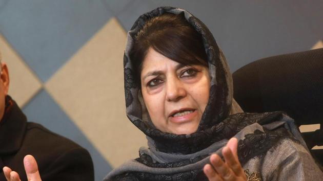 Mehbooba Mufti, president of the PDP and former chief minister, is taking a familiar route to revive her sagging political fortunes(Waseem Andrabi / Hindustan Times)