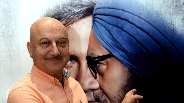 Anupam Kher poses for a picture during a promotional event for the upcoming Hindi film The Accidental Prime Minister.(AFP)
