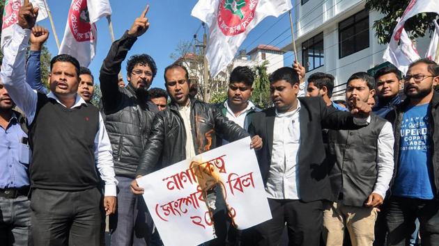 Assam police have slapped charges of sedition against three people who spoke at a public meeting held in Guwahati on January 7 opposing the citizenship bill.(PTI)