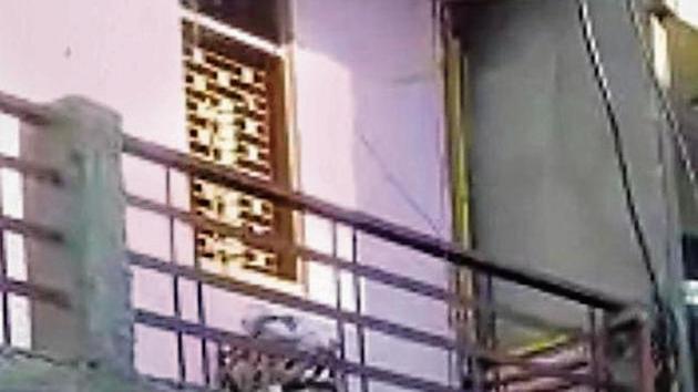 The balcony of the flat in Dabri where the body of Jai Prakash Maharana was buried. (Delhi Police) The balcony of the flat in Dabri where the body of Jai Prakash Maharana was buried. (Delhi Police)