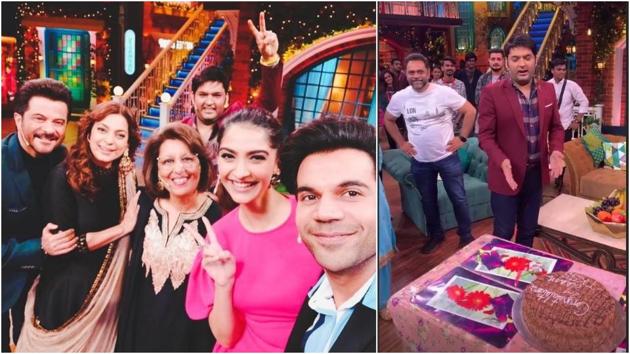 Sonam Kapoor, Anil Kapoor, Rajkummar Rao and Juhi Chawla were on The Kapil Sharma Show on Thursday. (Instagram) Sonam Kapoor, Anil Kapoor, Rajkummar Rao and Juhi Chawla were on The Kapil Sharma Show on Thursday. (Instagram)