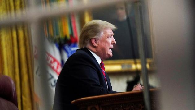 US President Donald Trump delivers a televised address to the nation from his desk in the Oval Office, about immigration and the southern US border on the 18th day of a partial government shutdown, at the White House in Washington. (Joshua Roberts / REUTERS) US President Donald Trump delivers a televised address to the nation from his desk in the Oval Office, about immigration and the southern US border on the 18th day of a partial government shutdown, at the White House in Washington. (Joshua Roberts / REUTERS)