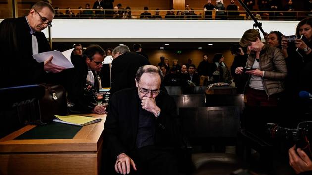 Lyon archbishop, cardinal Philippe Barbarin (C) gestures as he arrives in Lyon court to attend his trial, charged with failing to report a priest who abused boy scouts in the 1980s and 90s. Barbarin is the highest-profile Catholic cleric to be caught up in a paedophile scandal in France. (Jeff Pachoud / AFP) Lyon archbishop, cardinal Philippe Barbarin (C) gestures as he arrives in Lyon court to attend his trial, charged with failing to report a priest who abused boy scouts in the 1980s and 90s. Barbarin is the highest-profile Catholic cleric to be caught up in a paedophile scandal in France. (Jeff Pachoud / AFP)