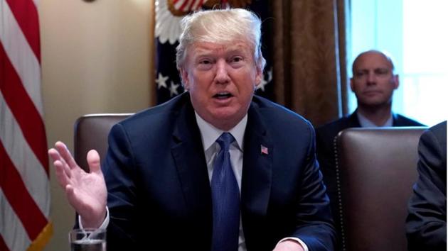 US President Donald Trump speaks during a Cabinet meeting at the White House in Washington.(Reuters File) US President Donald Trump speaks during a Cabinet meeting at the White House in Washington.(Reuters File)