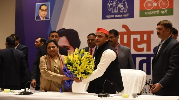 Samajwadi Party president Akhilesh Yadav and Bahujan Samaj Party chief Mayawati on Saturday announced an alliance for the Lok Sabha elections 2019. (HT Photo) Samajwadi Party president Akhilesh Yadav and Bahujan Samaj Party chief Mayawati on Saturday announced an alliance for the Lok Sabha elections 2019. (HT Photo)