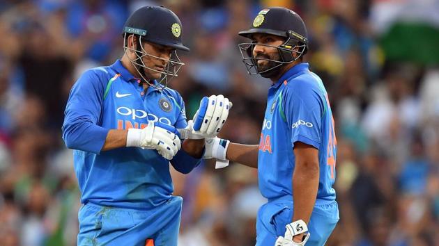 India's batsmen Mahendra Singh Dhoni (L) and Rohit Sharma talks during the first ODI at the SCG. (AFP) India's batsmen Mahendra Singh Dhoni (L) and Rohit Sharma talks during the first ODI at the SCG. (AFP)