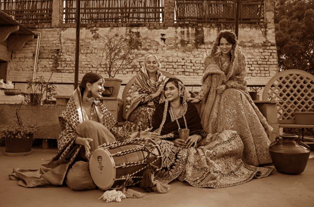 New Delhi, India : (Left to Right) Model Bhavya, Sapna Dutta, Ninja Singh and Deepika Singh pose for the special Lohri feature for HT CITY at 7 Jantar Mantar Road in New Delhi on Thursday 10 January 2019. (Photo: Jasjeet Plaha)