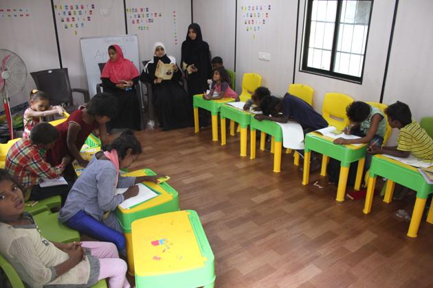 The school opened a month ago.(Praful Gangurde/ HT Photo) The school opened a month ago.(Praful Gangurde/ HT Photo)