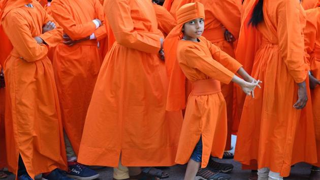 A school boy dressed as Swami Vivekananda takes part in a rally in Bangalore, Karnataka. (Manjunath Kiran / AFP) A school boy dressed as Swami Vivekananda takes part in a rally in Bangalore, Karnataka. (Manjunath Kiran / AFP)