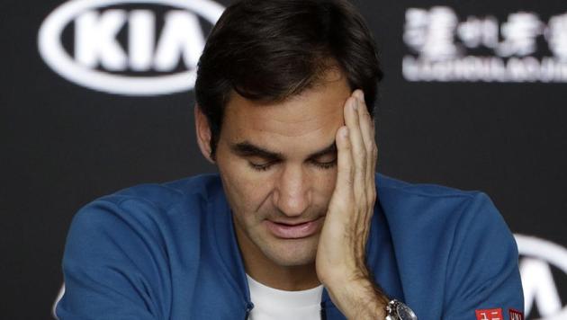 Men's defending singles champion Switzerland's Roger Federer reacts during a press conference at the Australian Open tennis championships in Melbourne, Australia, Sunday, Jan. 13, 2019 (AP) Men's defending singles champion Switzerland's Roger Federer reacts during a press conference at the Australian Open tennis championships in Melbourne, Australia, Sunday, Jan. 13, 2019 (AP)