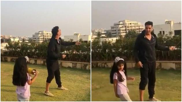 Akshay Kumar and Nitaara spent Monday evening flying kites together. (Instagram) Akshay Kumar and Nitaara spent Monday evening flying kites together. (Instagram)