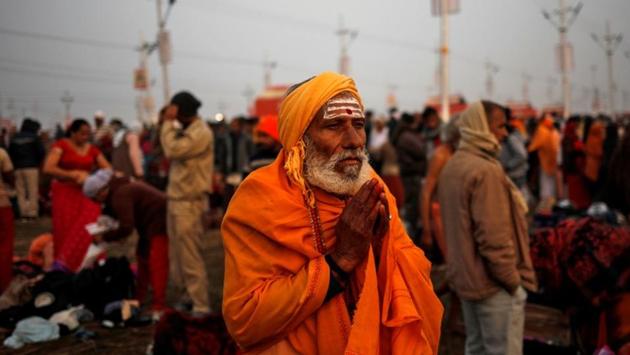 Naked, dread-locked holy men smeared in ash and sadhus clad in saffron robes wander the crowds, offering blessings to pilgrims who have travelled from every corner of India for the ritual dip. “All the Gods descend on this sacred place during this period. This is the most auspicious event for any human being,” 60-year-old Chandhans Pandey said to AFP. (Danish Siddiqui / REUTERS) Naked, dread-locked holy men smeared in ash and sadhus clad in saffron robes wander the crowds, offering blessings to pilgrims who have travelled from every corner of India for the ritual dip. “All the Gods descend on this sacred place during this period. This is the most auspicious event for any human being,” 60-year-old Chandhans Pandey said to AFP. (Danish Siddiqui / REUTERS)