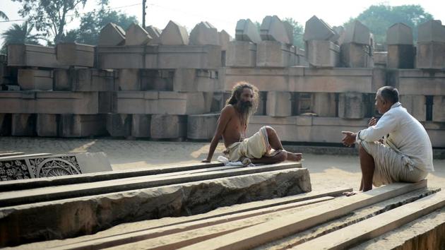 For some voters, no other issue matters. “I agree that jobs are tough to come by. But the temple is a question of Hindu faith and it should be placed above everything else,” 24-year-old Shekhar told AFP in Ayodhya. Not far from the contested site, gigantic pillars embossed with decorative flowers and paving stones lie in wait, some more than 30 years old. (Sanjay Kanojia / AFP) For some voters, no other issue matters. “I agree that jobs are tough to come by. But the temple is a question of Hindu faith and it should be placed above everything else,” 24-year-old Shekhar told AFP in Ayodhya. Not far from the contested site, gigantic pillars embossed with decorative flowers and paving stones lie in wait, some more than 30 years old. (Sanjay Kanojia / AFP)