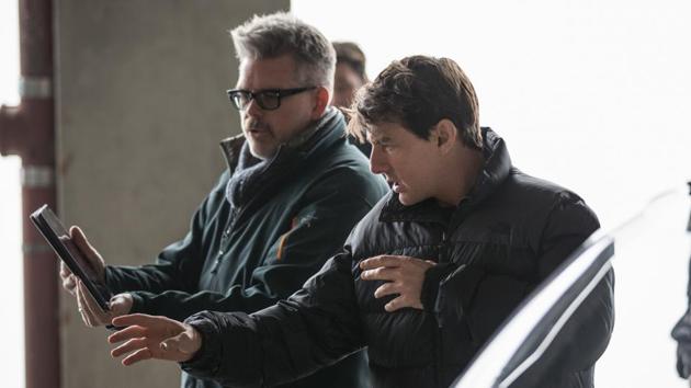 Tom Cruise and Christopher McQuarrie on the set of Mission: Impossible - Fallout.(Photo Credit: Chiabella James)