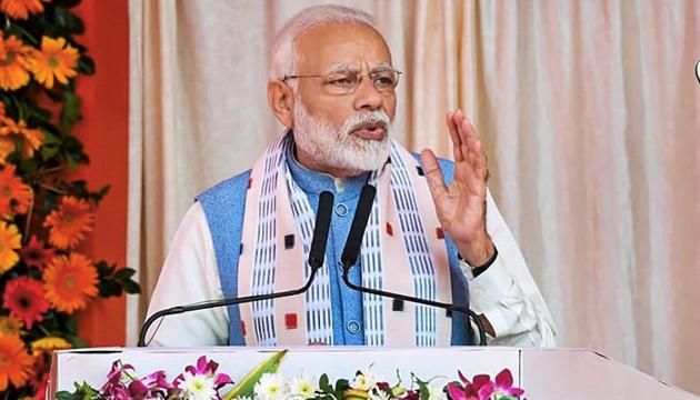 Prime Minister Narendra Modi addresses the gathering during the inauguration of various projects in Bolangir, Odisha, Tuesday, Jan 15, 2019. (PTI) Prime Minister Narendra Modi addresses the gathering during the inauguration of various projects in Bolangir, Odisha, Tuesday, Jan 15, 2019. (PTI)