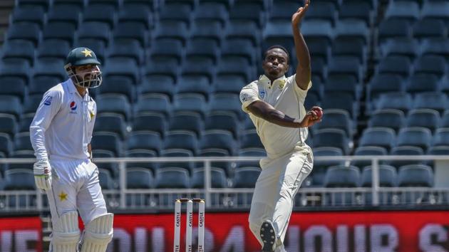 South Africa's bowler Kagiso Rabada in action against Pakistan. (AP) South Africa's bowler Kagiso Rabada in action against Pakistan. (AP)