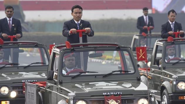 Army personnel who have excelled in international sporting tournaments seen during the Army Day parade in New Delhi. Speaking on the occasion, Gen. Rawat said that a new policy had been adopted on the northern border with China and the armies of the two countries told to maintain peace. (Vipin Kumar / HT Photo) Army personnel who have excelled in international sporting tournaments seen during the Army Day parade in New Delhi. Speaking on the occasion, Gen. Rawat said that a new policy had been adopted on the northern border with China and the armies of the two countries told to maintain peace. (Vipin Kumar / HT Photo)