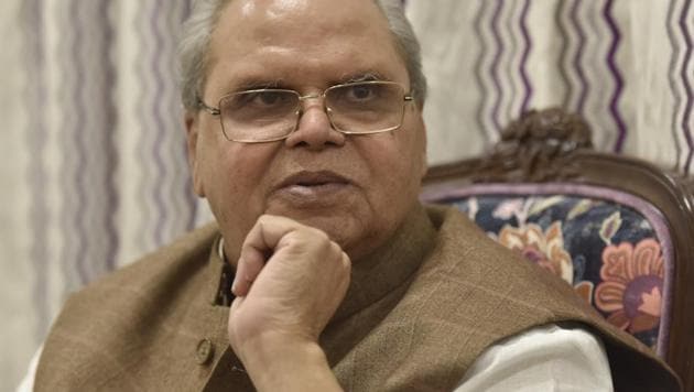 Jammu and Kashmir governor Satya Pal Malik.(Sanjeev Verma/HT File)