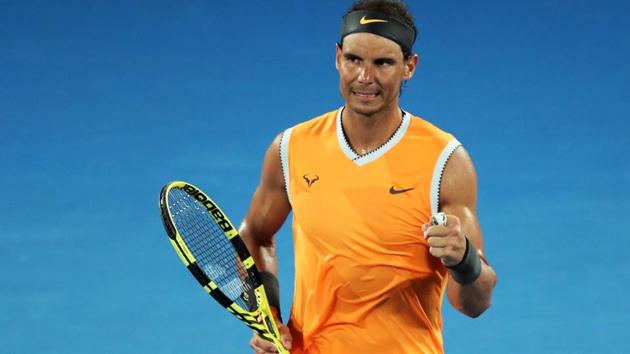 Rafael Nadal celebrates his Australan Open second round win over Matthew Ebden.(REUTERS)