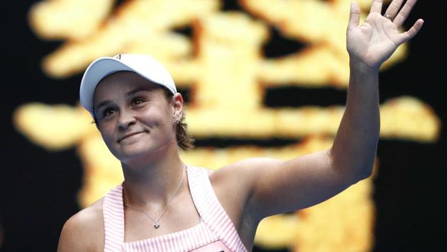 Australia's Ashleigh Barty waves to spectators after winning the match against China's Wang Yafan(REUTERS)