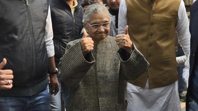 Sheila Dikshit took over as the chief of Congress unit in Delhi, returning to active politics in a bid to revive the grand old party that was wiped out of the national capital about five years ago by Arvind Kejriwal-led Aam Aadmi Party.(Burhaan Kinu/HT PHOTO) Sheila Dikshit took over as the chief of Congress unit in Delhi, returning to active politics in a bid to revive the grand old party that was wiped out of the national capital about five years ago by Arvind Kejriwal-led Aam Aadmi Party.(Burhaan Kinu/HT PHOTO)