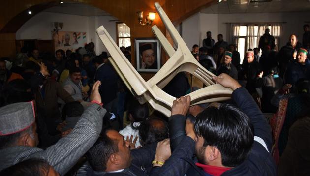 The fight took place in the presence of senior state leaders. (Deepak Sansta/HT Photo) The fight took place in the presence of senior state leaders. (Deepak Sansta/HT Photo)