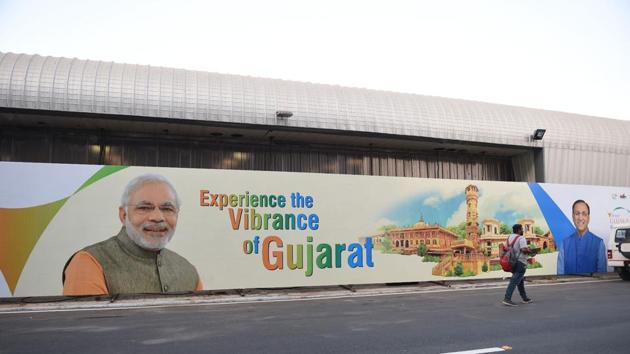 Prime Minister Narendra Modi will be on a three day visit to Gujarat starting from today. He will inaugurate the Vibrant Gujarat Global Trade Show in which more than 25 industrial and business sectors will be showcased. During his visit, he will also inaugurate Sardar Vallabhbhai Patel Institute of Medical Sciences and Research in Ahmedabad. (Sam Panthaky / AFP) Prime Minister Narendra Modi will be on a three day visit to Gujarat starting from today. He will inaugurate the Vibrant Gujarat Global Trade Show in which more than 25 industrial and business sectors will be showcased. During his visit, he will also inaugurate Sardar Vallabhbhai Patel Institute of Medical Sciences and Research in Ahmedabad. (Sam Panthaky / AFP)