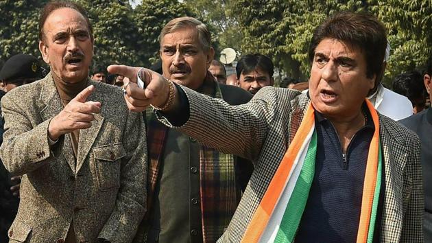 Senior Congress leader and party general secretary Ghulam Nabi Azad with Uttar Pradesh Congress president Raj Babbar (PTI) Senior Congress leader and party general secretary Ghulam Nabi Azad with Uttar Pradesh Congress president Raj Babbar (PTI)