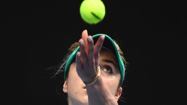 Ukraine's Elina Svitolina serves against Slovakia's Viktoria Kuzmova during their women's singles match on day four of the Australian Open tennis tournament in Melbourne on January 17, 2019(AFP)