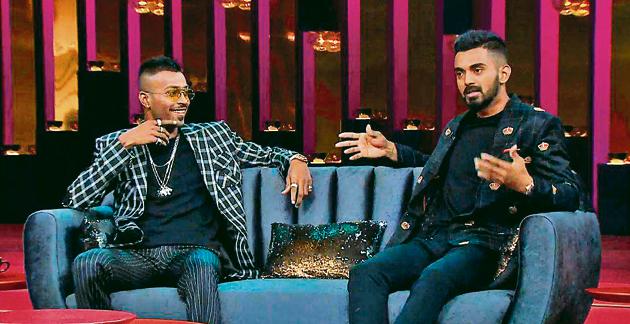 Hardik Pandya and KL Rahul on the Karan Johan TV chat show.