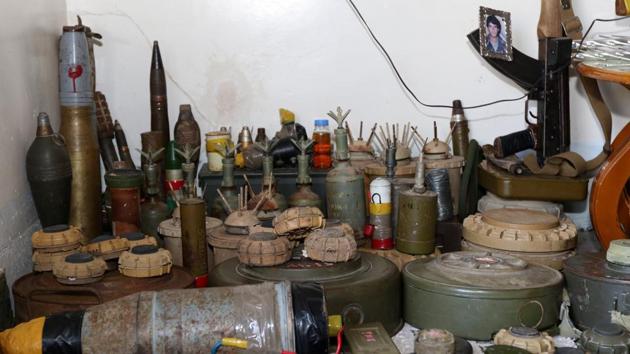 Deactivated mines are seen at Hoshyar Ali’s home. Various reports estimate that Ali has over the years defused over a million mines in the region, a figure local authorities and Ali himself uphold, considering that he works nearly every single day. (Ako Rasheed / REUTERS) Deactivated mines are seen at Hoshyar Ali’s home. Various reports estimate that Ali has over the years defused over a million mines in the region, a figure local authorities and Ali himself uphold, considering that he works nearly every single day. (Ako Rasheed / REUTERS)