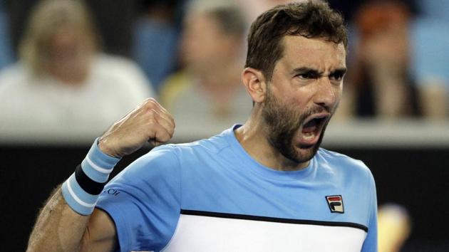 Croatia's Marin Cilic reacts after beating Spain's Fernando Verdasco.(AP)