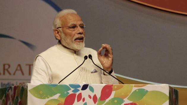Prime Minister Narendra Modi addresses the 9th edition of Vibrant Gujarat Global Summit-2019, in Gandhinagar. “In the last 4 years, we have jumped 65 places in the Global Ranking of World Bank’s Doing Business Report... but we are still not satisfied. I have asked my team to work harder so that India is in the top 50 next year,” Prime Minister Modi said at inaugural session of the Vibrant Gujarat Summit. (Siddharaj Solanki / HT Photo) Prime Minister Narendra Modi addresses the 9th edition of Vibrant Gujarat Global Summit-2019, in Gandhinagar. “In the last 4 years, we have jumped 65 places in the Global Ranking of World Bank’s Doing Business Report... but we are still not satisfied. I have asked my team to work harder so that India is in the top 50 next year,” Prime Minister Modi said at inaugural session of the Vibrant Gujarat Summit. (Siddharaj Solanki / HT Photo)
