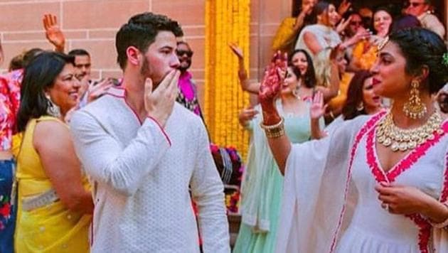 Priyanka Chopra and Nick Jonas dance together at their wedding in unseen photos.