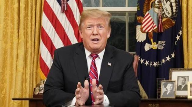 President Donald Trump promised a “major announcement” on the government shutdown.(AP)
