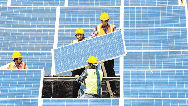 Previously, Cochin International Airport had implemented a solar power plant and had become the India’s first airport to run on solar power. Lohegaon airport will be the first in the country to have a 100 kWp (kilowatts) capacity flexible panel solar power plant unit. (HT FILE PHOTO) Previously, Cochin International Airport had implemented a solar power plant and had become the India’s first airport to run on solar power. Lohegaon airport will be the first in the country to have a 100 kWp (kilowatts) capacity flexible panel solar power plant unit. (HT FILE PHOTO)