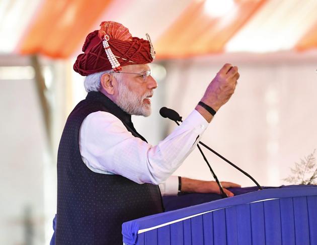 Narendra Modi’s remarks came at a BJP rally in Silvassa, in the union territory of Dadra and Nagar Haveli as opposition parties staged a show of strength in Kolkata.(PTI)