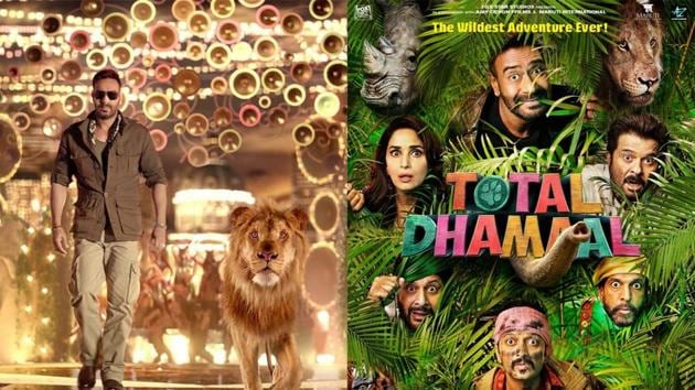 In new Total Dhamaal stills, Ajay Devgn shares the frame with a lion.