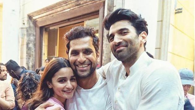 Alia Bhatt shared a picture with Kalank director Abhishek Varman and co-star Aditya Roy Kapur.