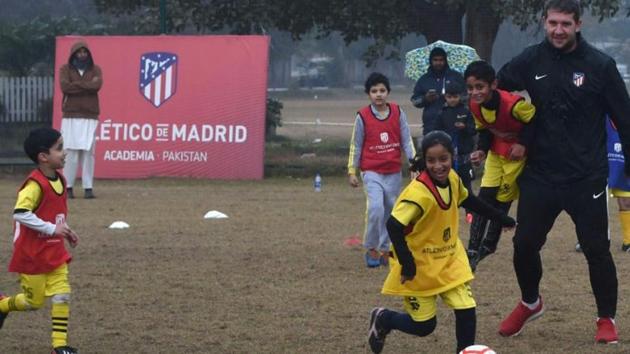 During a recent session at the club’s new facility in Lahore -- Pakistan’s first European football academy -- a cabal of Spanish coaches watched as a new class of young Pakistani hopefuls fired off penalty kicks. (Twitter) During a recent session at the club’s new facility in Lahore -- Pakistan’s first European football academy -- a cabal of Spanish coaches watched as a new class of young Pakistani hopefuls fired off penalty kicks. (Twitter)