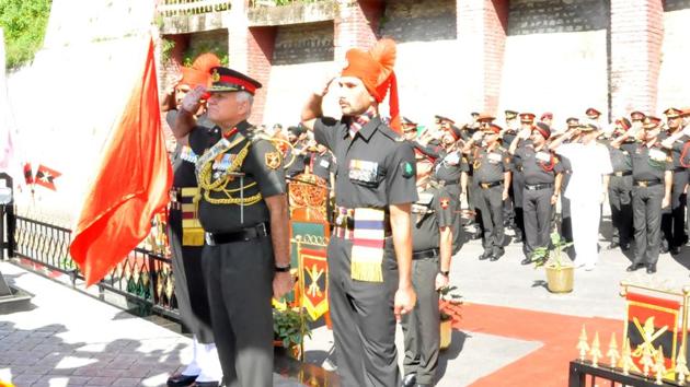Raising Day celebration at Army Training Command in Shimla. (HT File Photo) Raising Day celebration at Army Training Command in Shimla. (HT File Photo)