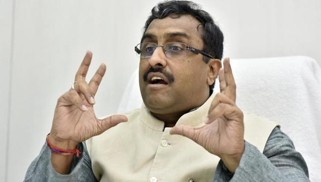 BJP will form stable government with ‘some friends’ in J-K: Ram Madhav. (Photo by Saumya Khandelwal/ Hindustan Times) (Saumya Khandelwal/HT PHOTO) BJP will form stable government with ‘some friends’ in J-K: Ram Madhav. (Photo by Saumya Khandelwal/ Hindustan Times) (Saumya Khandelwal/HT PHOTO)