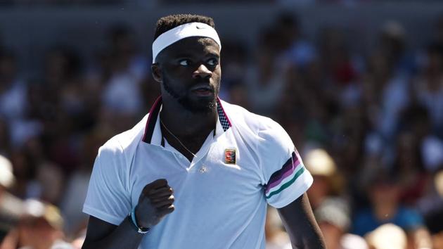 Frances Tiafoe of the US looks on during an Australian Open match against Bulgaria's Grigor Dimitrov.(Reuters)