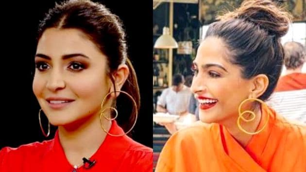 Anushka Sharma and Sonam Kapoor’s hoops are minimal in form, yet maximal in impact. (Instagram)